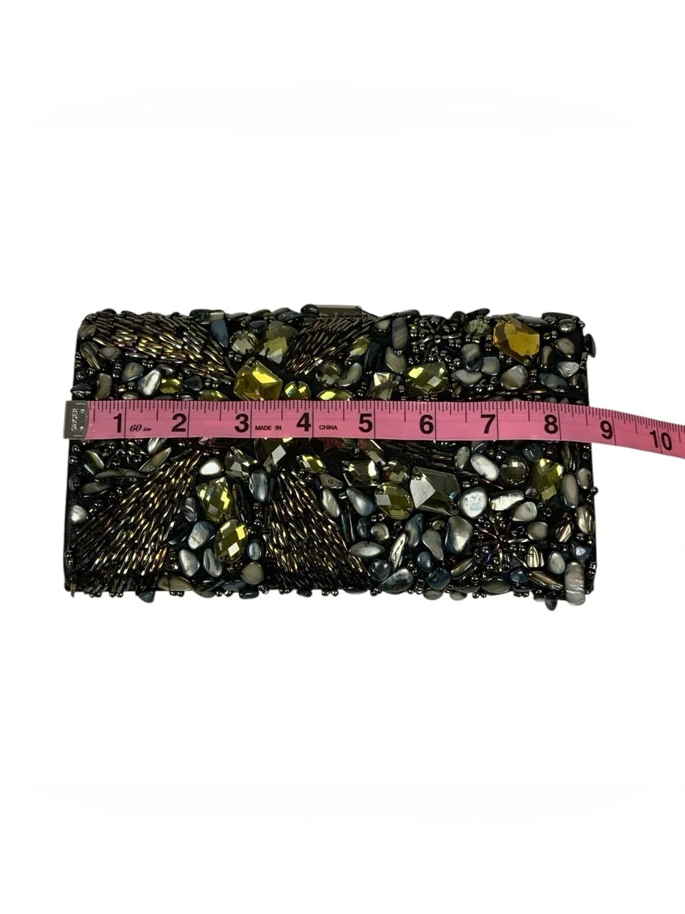 Embellished Hard-Case Evening Clutch